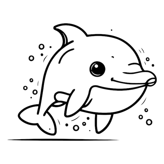 Cute dolphin cartoon character Vector illustration of a cute cartoon dolphin