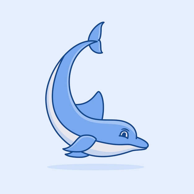 Cute Dolphin cartoon illustration Cute Sea Animal Cartoon