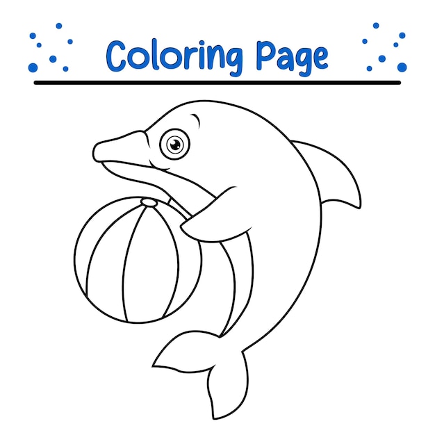 cute dolphin coloring page for kids