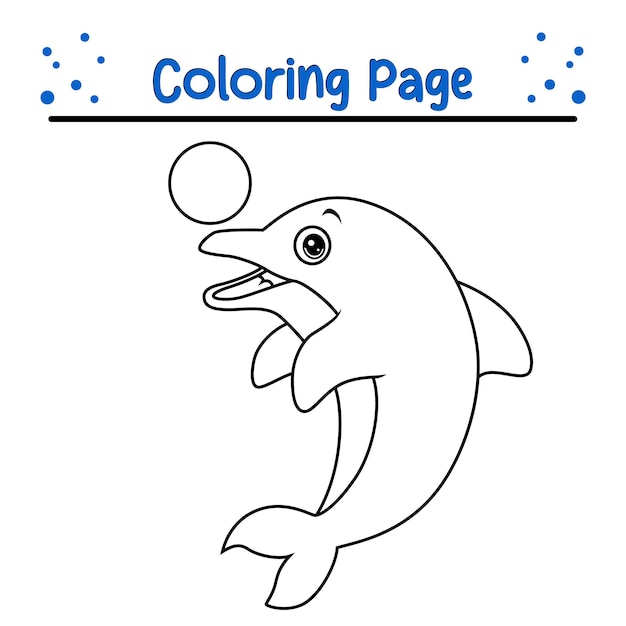 cute dolphin coloring page for kids