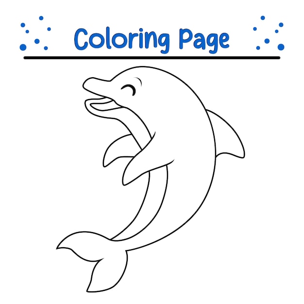 cute dolphin coloring page for kids