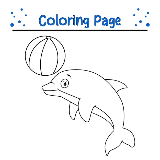 cute dolphin coloring page for kids