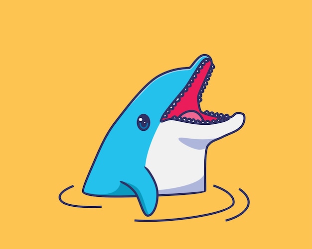 Cute dolphin happy cartoon illustration