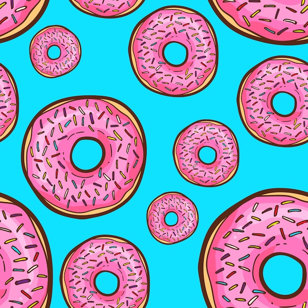 Cute donut seamless pattern