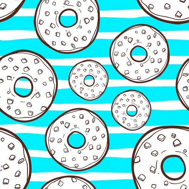 Vector cute donut seamless pattern