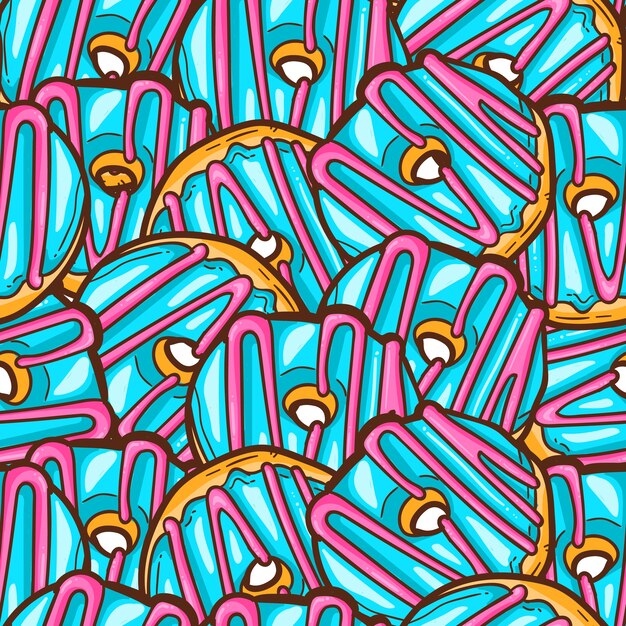 Cute donut seamless pattern