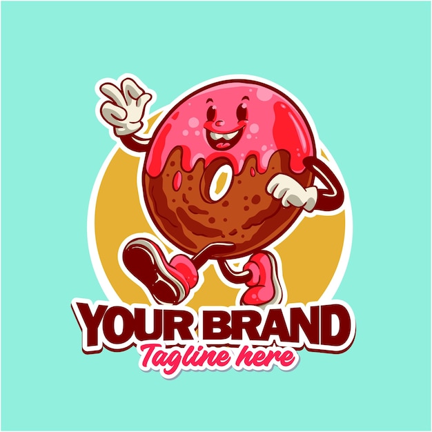 Cute donuts cartoon character vector