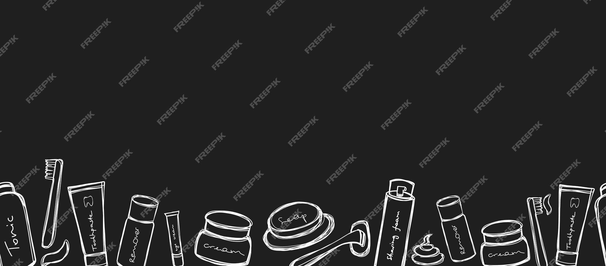 Premium Vector  Seamless pattern with doodle bath accessories