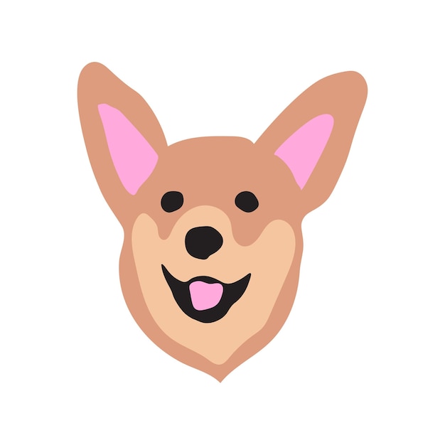 Cute doodle corgi illustration dog in minimalist style