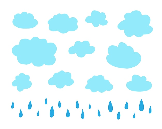 ドロップで雲を描く可愛いドゥードル