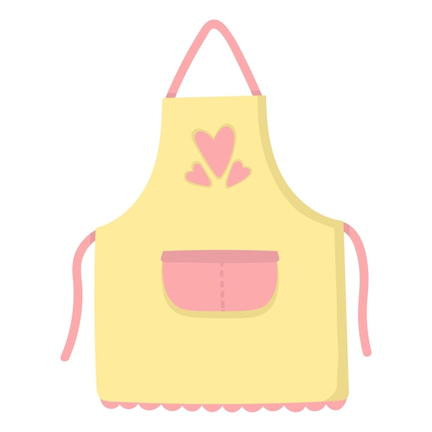 Cute doodle flat apron for cooking or gardening