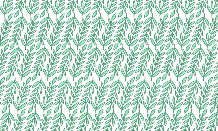 Vector cute doodle floral green pastel color vector