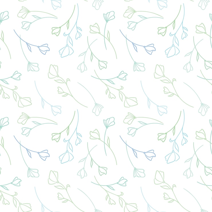 Vector cute doodle floral seamless repeat pattern vector background