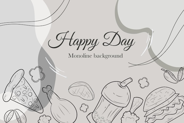 Cute doodle food cartoon background card