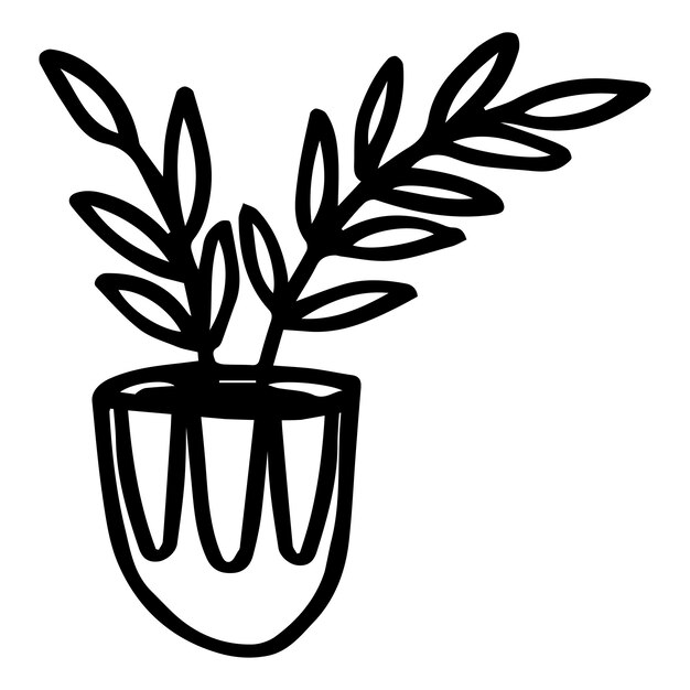 Vector cute doodle houseplant. hand-drawn home flower. vector illustration