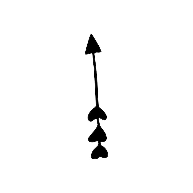 Frecce d'amore doodle carino per arco illustrazione vettoriale disegnato a mano elemento dolce per biglietti di auguri poster adesivi e design stagionale di san valentino isolato su sfondo bianco