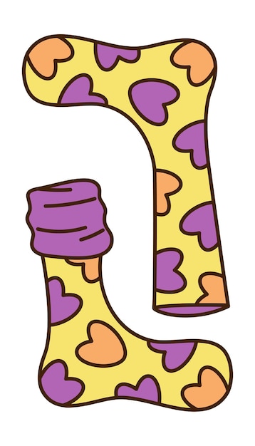 Cute doodle a pair of socks3 from the collection of girly stickers Cartoon color vector illustration