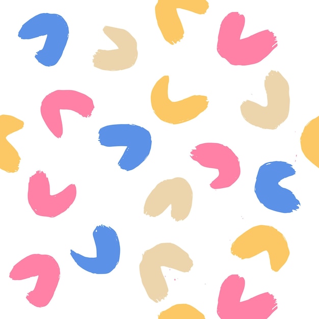 Cute doodle shape seamless pattern hand drawn pastel confetti circles childish background