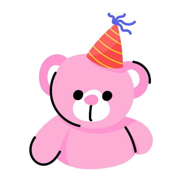 Vector a cute doodle sticker of teddy bear