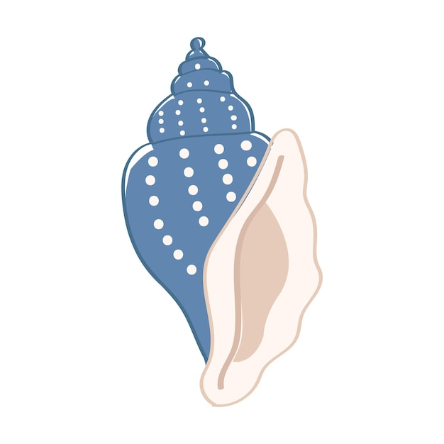 Vector cute doodle style horse conch single element