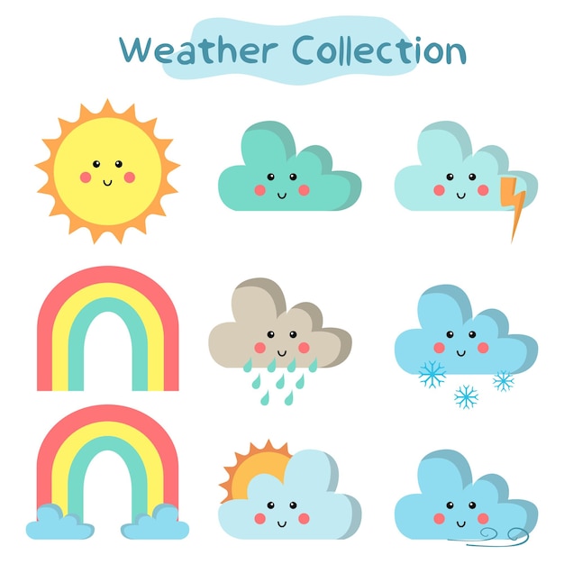 Clipart meteo doodle carino