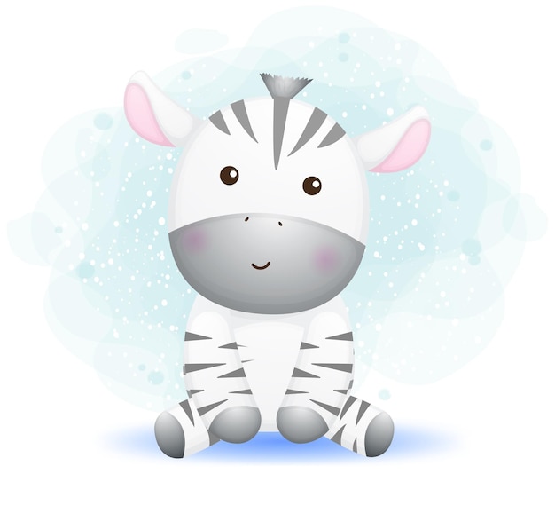 Simpatico personaggio dei cartoni animati di doodle zebra