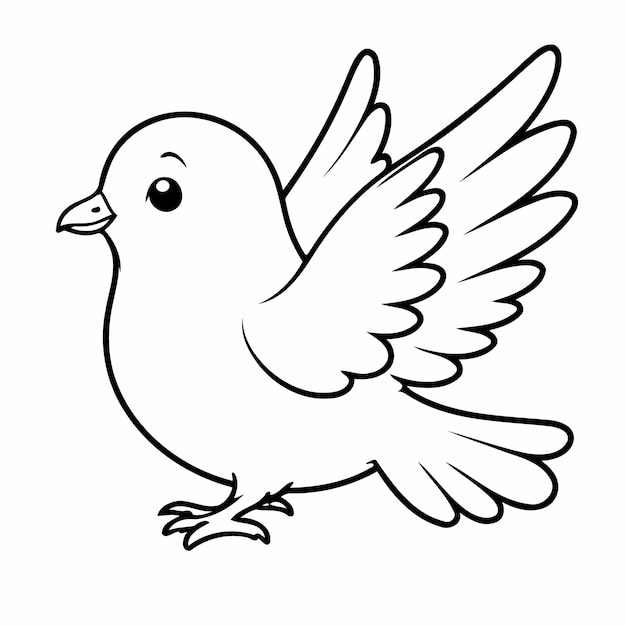 Cute dove illustration for kids page