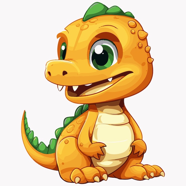 Cute Dragon Cartoon character sticker vector illustration