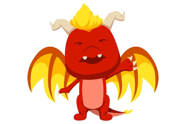 可愛いドラゴンキャラクターデザインイラスト