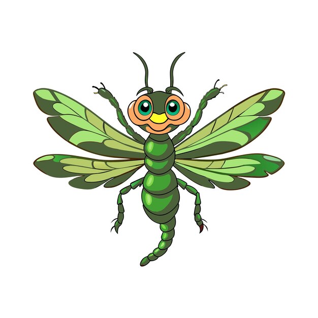 Vector cute dragon fly