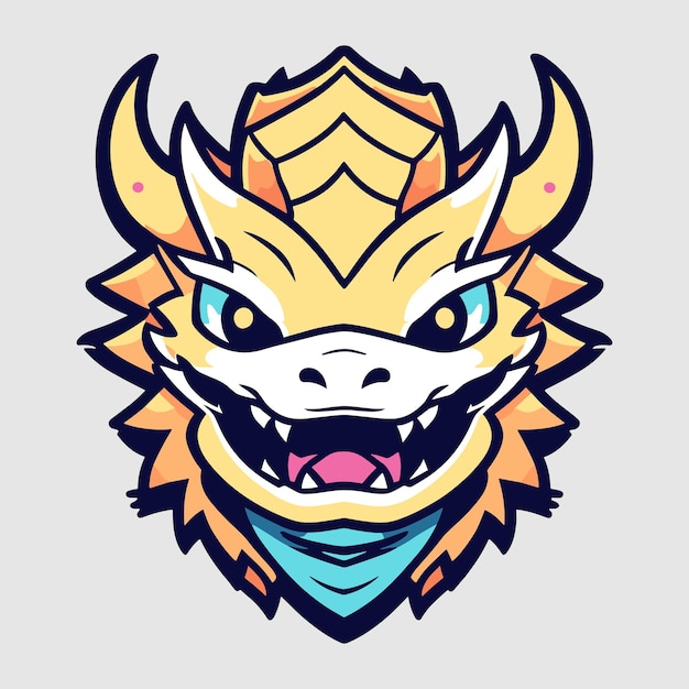 Vector cute dragon head vector art