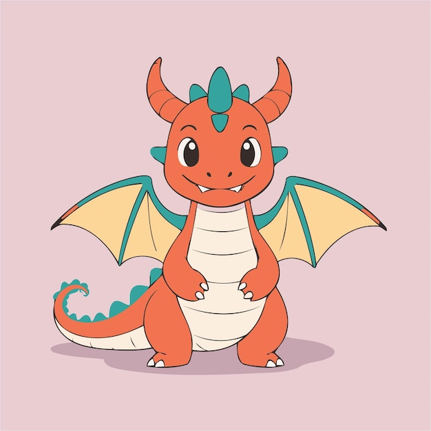 Vector cute dragon for kids books vector illustration