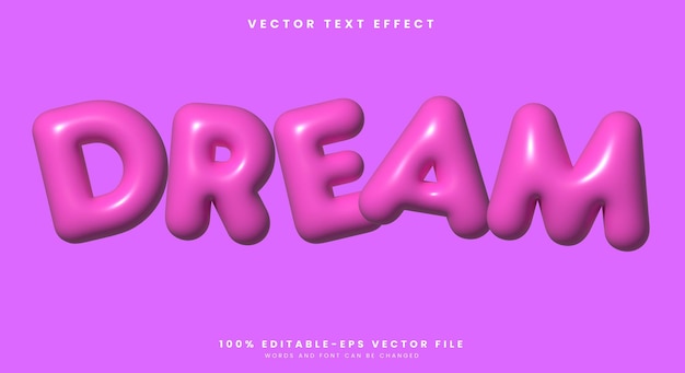 Cute Dream 3D надутый редактируемый текстовый эффект Шаблон