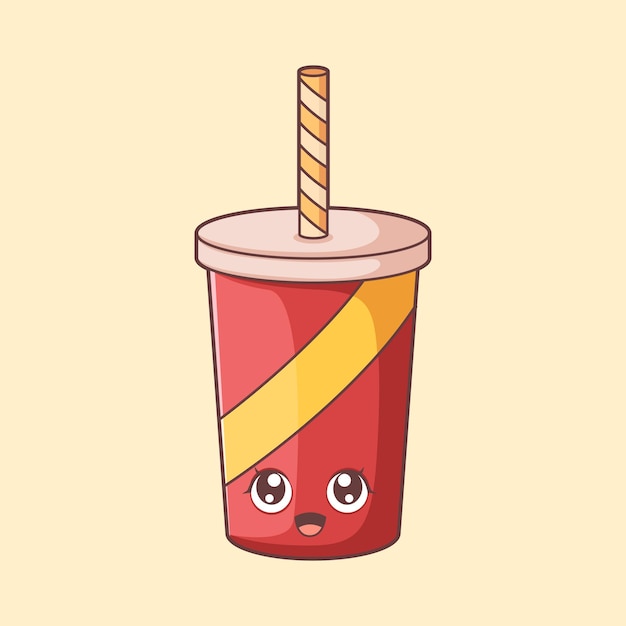 Vector cute drink character design illustration