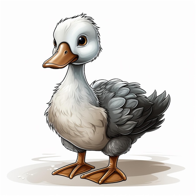 Cute duck on a blue background Vector illustration for your design