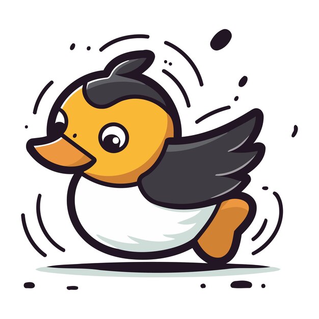 Vector cute duck cartoon mascot character vector icon illustration design