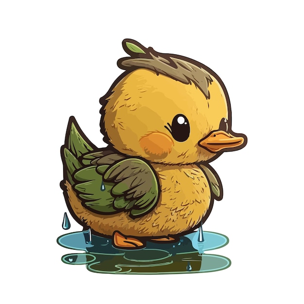 Cute duck cartoon style