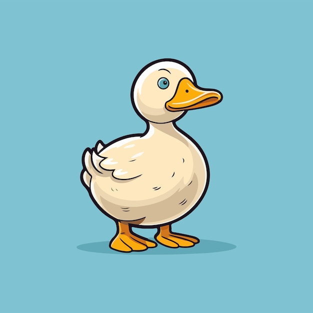 Cute Duck Cartoon Vector Illustration