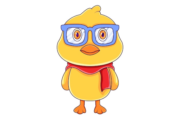 Cute Duck Character Design Illustration