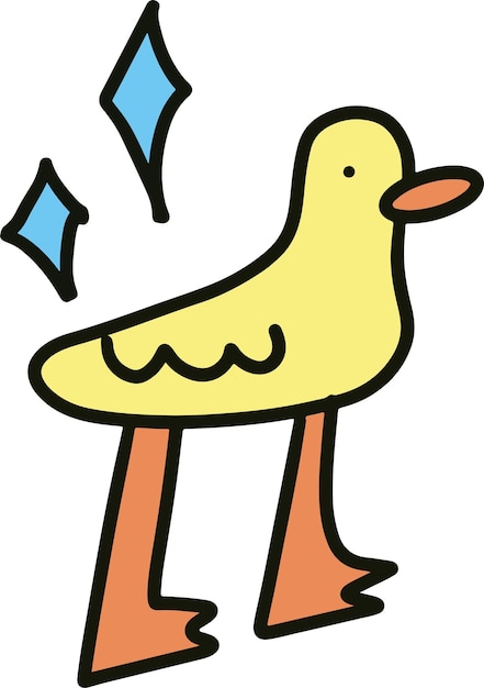 Cute duck hand drawing illustration