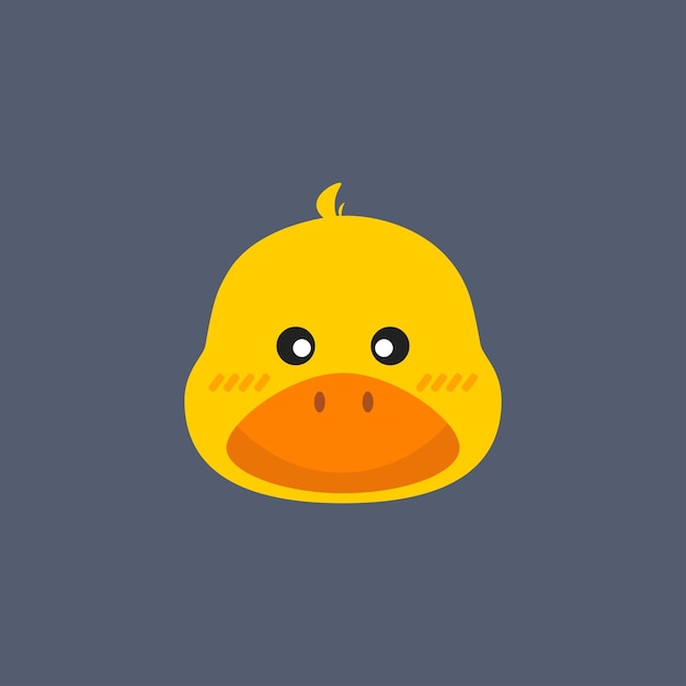 cute duck head in flat vector design