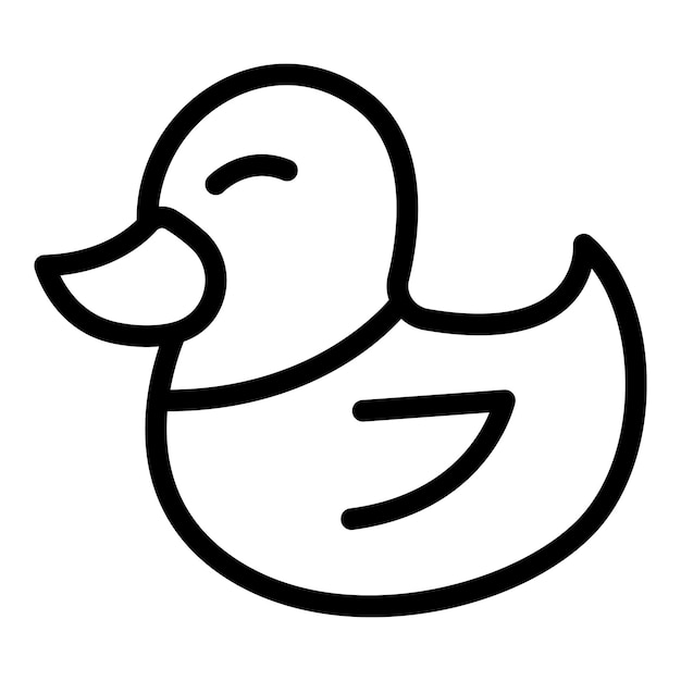 Vector cute duck icon outline cute duck vector icon for web design isolated on white background