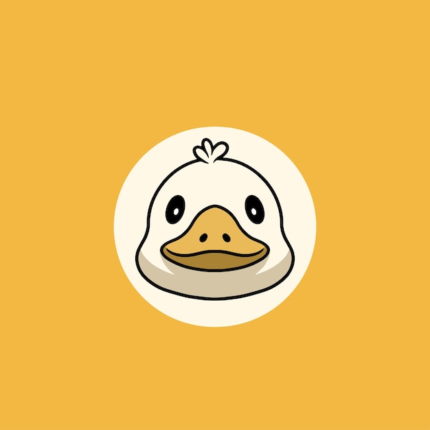 Cute duck smiling face cartoon illustration