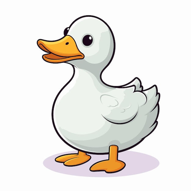 Cute duck vector cartoon style pastel colors