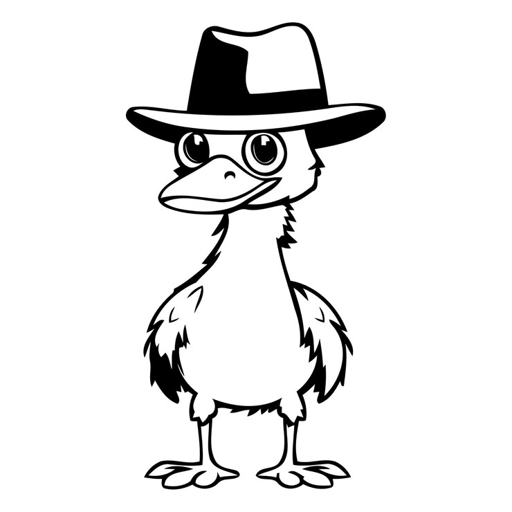 Premium Vector | Cute duck wearing a cowboy hat Vector illustration in