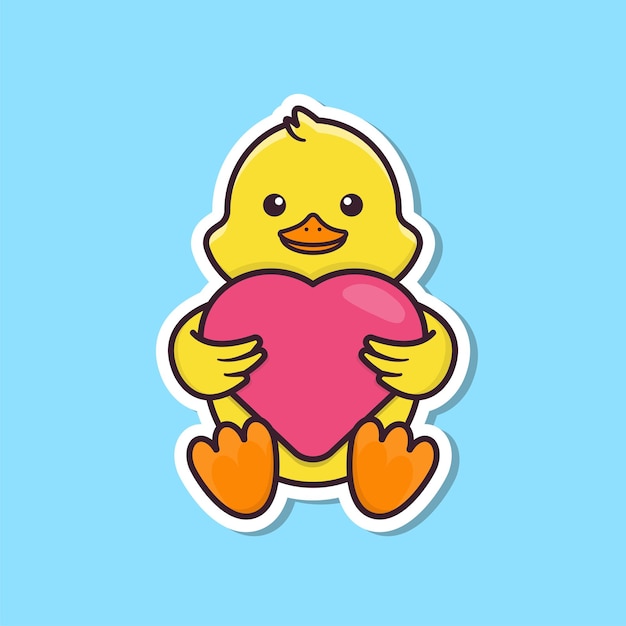 Cute Duck with Heart