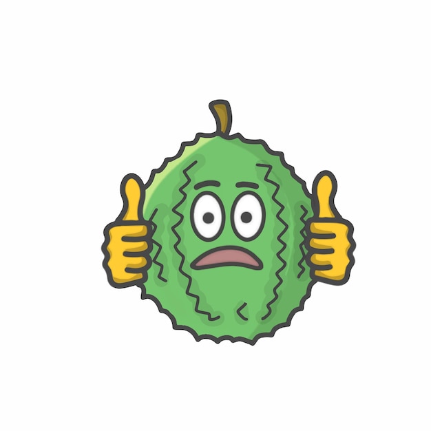 Cute Durian Activity Character Flat Cartoon Vector Design Illustration