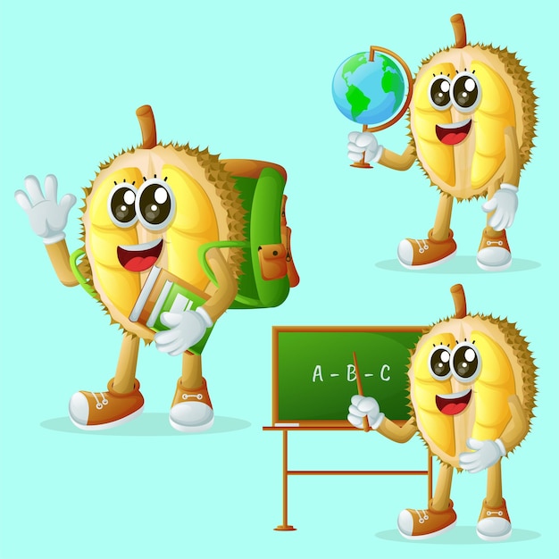 Cute durian characters in education