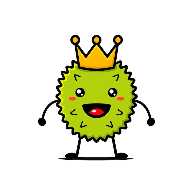 Cute Durian Fruit King Cartoon Character