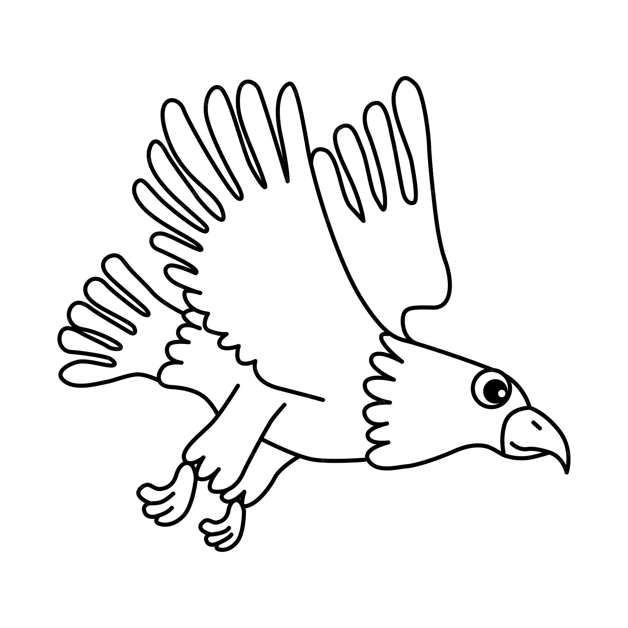 Premium Vector | Cute eagle cartoon coloring page illustration vector for  kids coloring book